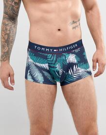 Темно-синие боксеры-брифы с заниженной талией и пальмовым принтом Tomm Tommy Hilfiger 1296678