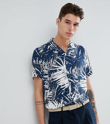 Рубашка с отложным воротником, короткими рукавами и пальмовым принтом Jacamo 1295226