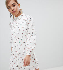 Платье-рубашка с цветочным принтом Fashion Union Petite - Белый 1275519