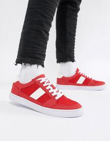 Красные кроссовки в стиле ретро из искусственной замши и сетки ASOS DE ASOS DESIGN 1259412
