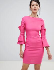 Платье-футляр с бантиками на рукавах Vesper - Розовый 1335719