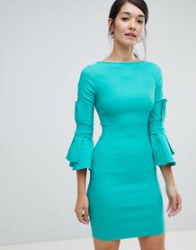 Платье-футляр с бантиками на рукавах Vesper - Зеленый 1335718