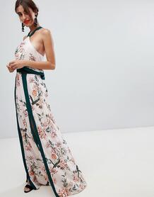 Платье макси с цветочным принтом и разрезами Stylestalker Aries 1221612