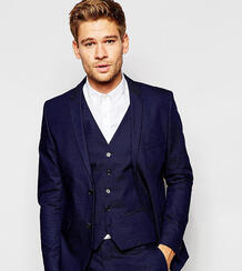 Приталенный пиджак в крапинку Selected Homme Exclusive - Синий 809880