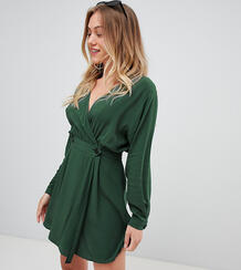 Повседневное платье мини с запахом ASOS DESIGN Petite - Зеленый Asos Petite 1315206