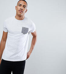 Серая футболка с геометрическим принтом на кармане Burton Menswear tal 1350654