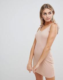 Облегающее платье мини в рубчик Missguided - Розовый 1286063