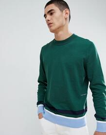 Джемпер в стиле колор блок с логотипом Calvin Klein - Зеленый 1282805