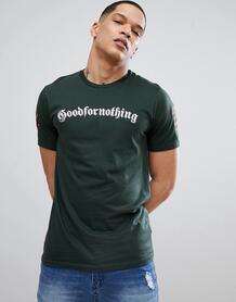 Зеленая облегающая футболка с логотипом Good For Nothing - Зеленый 1267648
