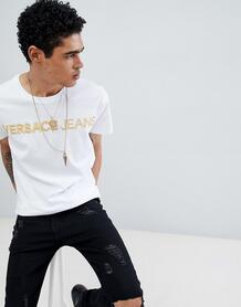 Белая футболка с золотистым логотипом Versace Jeans - Белый 1306446