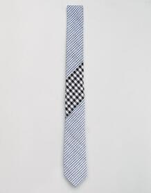 Синий узкий галстук в клеточку ASOS DESIGN - Синий 1329360