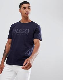 Темно-синяя футболка с крупным логотипом HUGO Dolive-U - Темно-синий 1317351