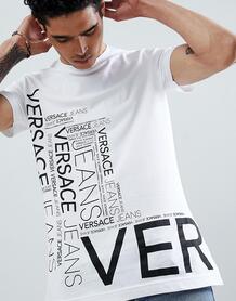 Белая футболка с повторяющимся логотипом Versace Jeans - Белый 1306448
