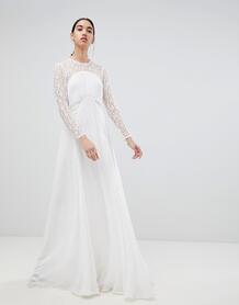 Платье с кружевными вставками ASOS EDITION Wedding - Кремовый 1250908