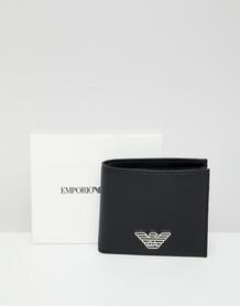 Черный бумажник с металлическим логотипом Emporio Armani - Черный ea7 1313141