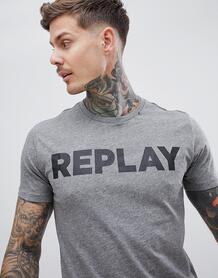 Серая футболка с логотипом Replay - Темно-синий 1320842