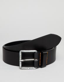 Черный кожаный ремень с логотипом на пряжке BOSS Jeeko - Черный Boss Orange 1315669