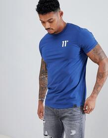 Синяя облегающая футболка с логотипом 11 Degrees - Темно-синий 1312535