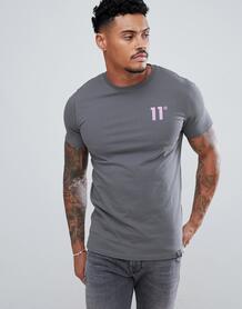 Серая обтягивающая футболка с логотипом 11 Degrees - Серый 1312534