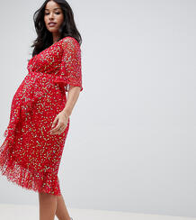 Платье с запахом и пайетками ASOS DESIGN Maternity - Красный Asos Maternity 1280817