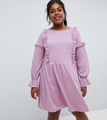 Свободное платье с оборками Junarose - Фиолетовый 1277351