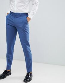 Голубые строгие брюки зауженного кроя ASOS DESIGN - Синий 1202511