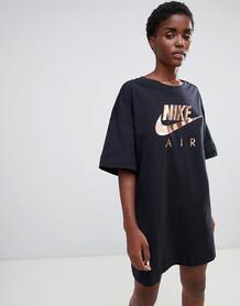 Платье-футболка с контрастным логотипом Nike Air - Черный 1255555