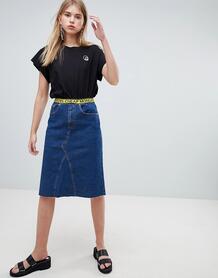 Джинсовая юбка средней длины с логотипом Cheap Monday - Синий 1333584
