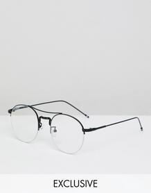 Черные очки с прозрачными стеклами Reclaimed Vintage Inspired - Черный 1231778