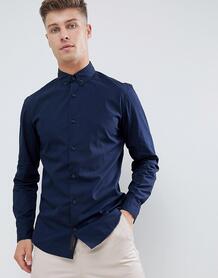 Строгая облегающая эластичная рубашка Produkt - Темно-синий 1308205