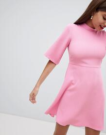 Платье мини с высоким воротом Closet London - Розовый 1293616