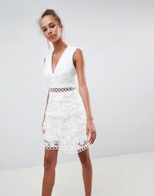 Платье мини с цветочной вышивкой ASOS DESIGN - Белый 1267245