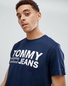 Черная футболка с логотипом Tommy Jeans Essential - Темно-синий 1315333