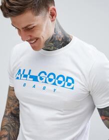 Белая футболка с принтом All Good boohooMAN - Белый 1311423