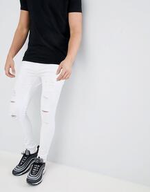 Белые супероблегающие джинсы с состаренной отделкой 11 Degrees - Белый 1312581