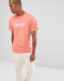 Коралловая футболка с логотипом HUF - Розовый 1292330
