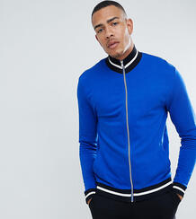 Ярко-синяя трикотажная спортивная куртка с контрастным кантом ASOS DES ASOS DESIGN 1229134