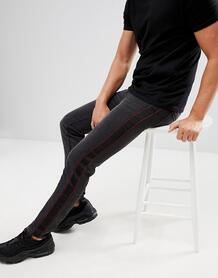 Черные джинсы скинни с полосками по бокам boohooMAN - Черный 1321108