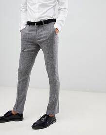 Серые брюки зауженного кроя с принтом в виде штриховки Farah - Серый Farah Smart 1290882