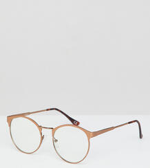Круглые очки в оправе медного цвета с прозрачными стеклами ASOS DESIGN 1266678