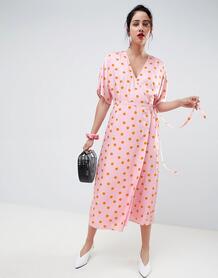 Платье с запахом Gestuz Elsie - Розовый 1323162