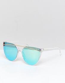 Солнцезащитные очки кошачий глаз с планкой сверху и синими стеклами So South Beach 1261129