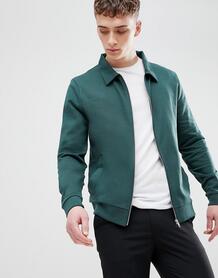 Зеленая трикотажная куртка Харрингтон ASOS DESIGN - Зеленый 1222905