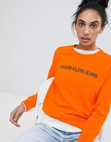 Свитшот с логотипом Calvin Klein Jeans - Оранжевый 1279188