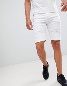 Белые джинсовые шорты скинни с рваной отделкой Good For Nothing 1306466