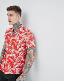 Красная обтягивающая рубашка с пальмовым принтом Good For Nothing 1305607