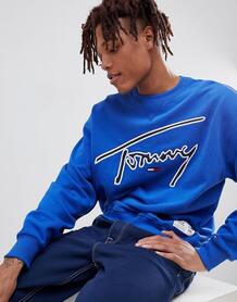 Синий свободный свитшот с логотипом Tommy Jeans Signature Capsule 1303838