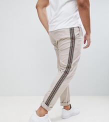 Бежевые брюки скинни с полосками по бокам ASOS DESIGN Plus - Бежевый 1276648