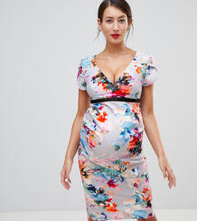Платье-футляр миди с цветочным принтом Little Mistress Maternity 1291894