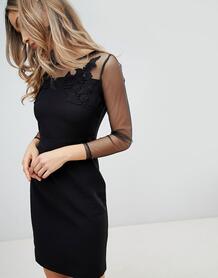 Облегающее платье с сетчатыми рукавами Zibi London - Черный 1279131